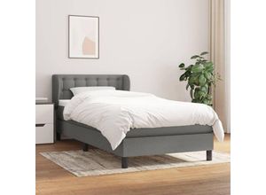 8720287403944 - Jinlefu - Boxspringbett mit Matratze Dunkelgrau 80x200 cm Stoff vidaXL