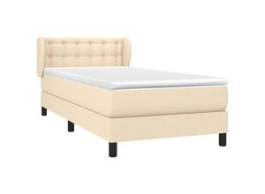 8720287404064 - BoxspringbettSchlafzimmerbett mit Matratze Creme 90x190 cm Stoff vidaXL