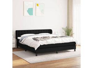 8720287404590 - Boxspringbett，Doppelbett mit Matratze Schwarz 180x200 cm Stoff vidaXL