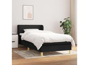 8720287404750 - Jinlefu - Boxspringbett mit Matratze Schwarz 80x200 cm Stoff vidaXL - Schwarz