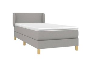 8720287404897 - Vidaxl - Boxspringbett mit Matratze Hellgrau 90x200 cm Stoff