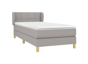 8720287406495 - Vidaxl - Boxspringbett mit Matratze Hellgrau 90x200 cm Stoff