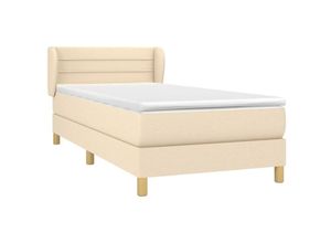 8720287407188 - Boxspringbett mit Matratze Creme 80x200 cm Stoff Vidaxl Creme