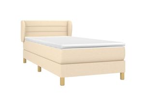 8720287407348 - Vidaxl - Boxspringbett mit Matratze Creme 90x200 cm Stoff