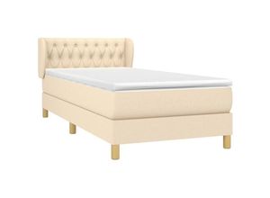 8720287408949 - Boxspringbett mit Matratze Creme 90x200 cm Stoff vidaXL - Creme