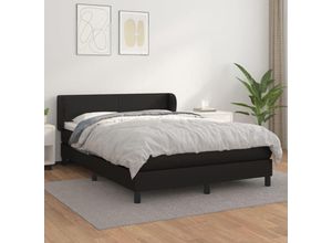 8720287410690 - Bonnevie - BoxspringbettSchlafzimmerbett mit Matratze Schwarz 140x200 cm Kunstleder vidaXL54008 8720287410690 - Bonnevie - BoxspringbettSchlafzimmerbett mit Matratze Schwarz 140x200 cm Kunstleder vidaXL54008