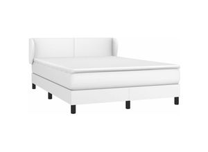 8720287410706 - Boxspringbett mit Matratze Weiß 140x200 cm Kunstleder Vidaxl Weiß