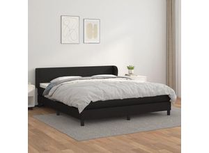 8720287410812 - Jinlefu - Boxspringbett mit Matratze Schwarz 180x200 cm Kunstleder vidaXL - Schwarz