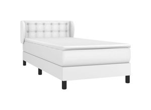 8720287411604 - Boxspringbett mit Matratze Weiß 90x190 cm Kunstleder Vidaxl Weiß