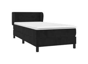 8720287413950 - Boxspringbett mit Matratze Schwarz 80x200 cm Samt Vidaxl Schwarz