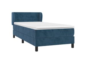 8720287413974 - Boxspringbett mit Matratze Dunkelblau 80x200 cm Samt vidaXL