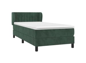 8720287414681 - Boxspringbett mit Matratze Dunkelgrün 90x200 cm Samt Vidaxl Grün