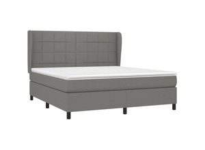 8720287418580 - Boxspringbett mit Matratze Dunkelgrau 180x200 cm Stoff vidaXL 8720287418580 - Boxspringbett mit Matratze Dunkelgrau 180x200 cm Stoff vidaXL