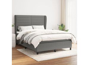 8720287419228 - Bonnevie - BoxspringbettSchlafzimmerbett mit Matratze Dunkelgrau 140x200 cm Stoff vidaXL24681