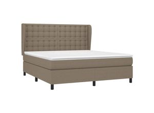 8720287421818 - Vidaxl - Boxspringbett mit Matratze Taupe 180x200 cm Stoff