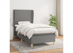 8720287421948 - Bonnevie - BoxspringbettSchlafzimmerbett mit Matratze Dunkelgrau 80x200 cm Stoff vidaXL78907