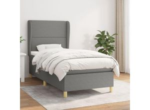 8720287422747 - Bonnevie - BoxspringbettSchlafzimmerbett mit Matratze Dunkelgrau 80x200 cm Stoff vidaXL365611