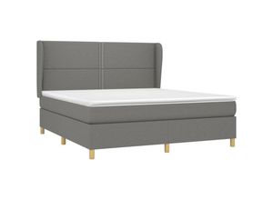 8720287423386 - Boxspringbett mit Matratze Dunkelgrau 180x200 cm Stoff Vidaxl Grau