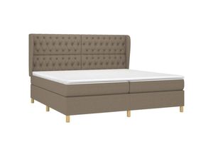 8720287426691 - Boxspringbett mit Matratze Taupe 200x200 cm Stoff vidaXL