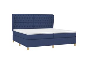 8720287426714 - Boxspringbett mit Matratze Blau 200x200 cm Stoff vidaXL