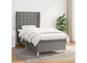 8720287426820 - Bonnevie - BoxspringbettSchlafzimmerbett mit Matratze Dunkelgrau 90x190 cm Stoff vidaXL