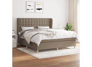 8720287427414 - Boxspringbett，Doppelbett mit Matratze Taupe 180x200 cm Stoff vidaXL