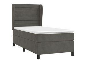 8720287431329 - BoxspringbettSchlafzimmerbett mit Matratze Dunkelgrau 100x200 cm Samt vidaXL69149