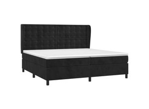 8720287433491 - Boxspringbett mit Matratze Schwarz 200x200 cm Samt vidaXL