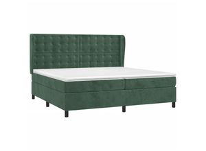 8720287433507 - BoxspringbettDoppelbett mit Matratze Dunkelgrün 200x200 cm Samt vidaXL