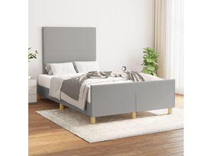 8720287433859 - BettgestellSchlafzimmerbett mit Kopfteil Hellgrau 120x200 cm Stoff vidaXL