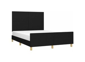 8720287433958 - BettgestellSchlafzimmerbett mit Kopfteil Schwarz 140x190 cm Stoff vidaXL84394