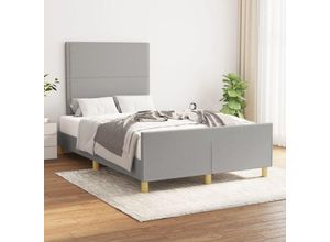 8720287434658 - Jinlefu - BettgestellSchlafzimmerbett mit Kopfteil Hellgrau 120x200 cm Stoff vidaXL