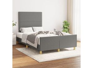 8720287434665 - Bonnevie - BettgestellSchlafzimmerbett mit Kopfteil Dunkelgrau 120x200 cm Stoff vidaXL