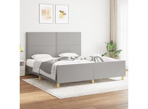 8720287434979 - Vidaxl - BettgestellSchlafzimmerbett mit Kopfteil Hellgrau 180x200 cm Stoff 452693