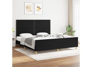 8720287434993 - BettgestellSchlafzimmerbett mit Kopfteil Schwarz 180x200 cm Stoff vidaXL442824