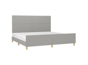 8720287435051 - Vidaxl - BettgestellSchlafzimmerbett mit Kopfteil Hellgrau 200x200 cm Stoff