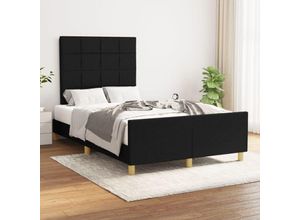 8720287435471 - Jinlefu - BettgestellSchlafzimmerbett mit Kopfteil Schwarz 120x200 cm Stoff vidaXL