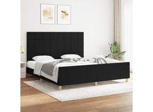 8720287435792 - Vidaxl - BettgestellSchlafzimmerbett mit Kopfteil Schwarz 180x200 cm Stoff