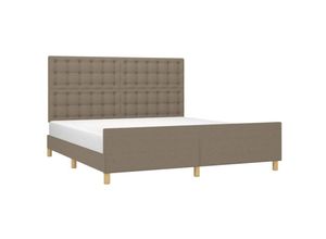 8720287439011 - Jinlefu - BettgestellSchlafzimmerbett mit Kopfteil Taupe 180x200 cm Stoff vidaXL