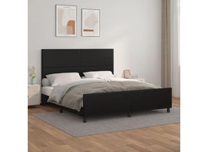 8720287439615 - Bonnevie - BettgestellSchlafzimmerbett mit Kopfteil Schwarz 180x200 cm Kunstleder vidaXL