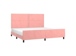 8720287442127 - BettgestellSchlafzimmerbett mit Kopfteil Rosa 200x200 cm Samt vidaXL348628