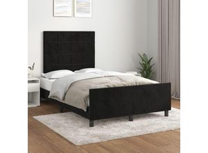 8720287442394 - Bettgestell，Schlafzimmerbett mit Kopfteil Schwarz 120x200 cm Samt vidaXL