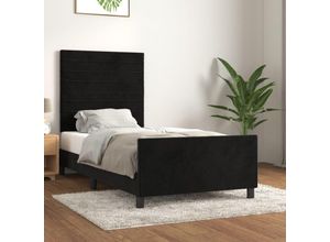 8720287442813 - BettgestellSchlafzimmerbett mit Kopfteil Schwarz 90x190 cm Samt vidaXL95307