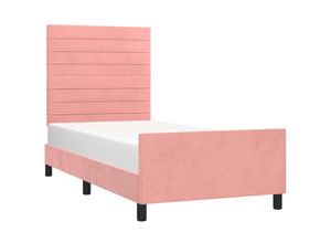 8720287442905 - Vidaxl - BettgestellSchlafzimmerbett mit Kopfteil Rosa 90x200 cm Samt 18395