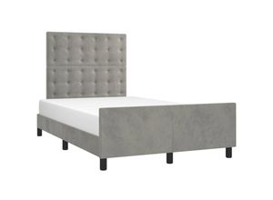 8720287444770 - Vidaxl - BettgestellSchlafzimmerbett mit Kopfteil Hellgrau 120x200 cm Samt