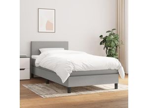 8720287445135 - Bonnevie - BoxspringbettSchlafzimmerbett mit Matratze Hellgrau 80x200 cm Stoff vidaXL