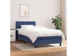 8720287445432 - Vidaxl - Boxspringbett mit Matratze Blau 100x200 cm Stoff Blau