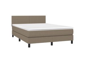 8720287445654 - BoxspringbettSchlafzimmerbett mit Matratze Taupe 140x200 cm Stoff vidaXL28736