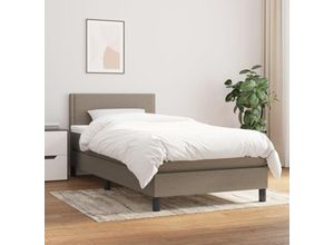 8720287446217 - Boxspringbett，Schlafzimmerbett mit Matratze Taupe 100x200 cm Stoff vidaXL389400