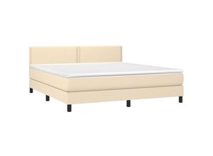 8720287446545 - Boxspringbett mit Matratze Creme 160x200 cm Stoff Vidaxl Creme